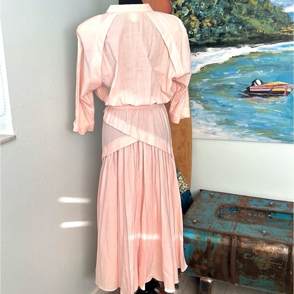 VTG Phoebe, 100% cotton, size 13/14 or Large,Belted,Slimming Waist,Shoulder Pads - Picture 3 of 9